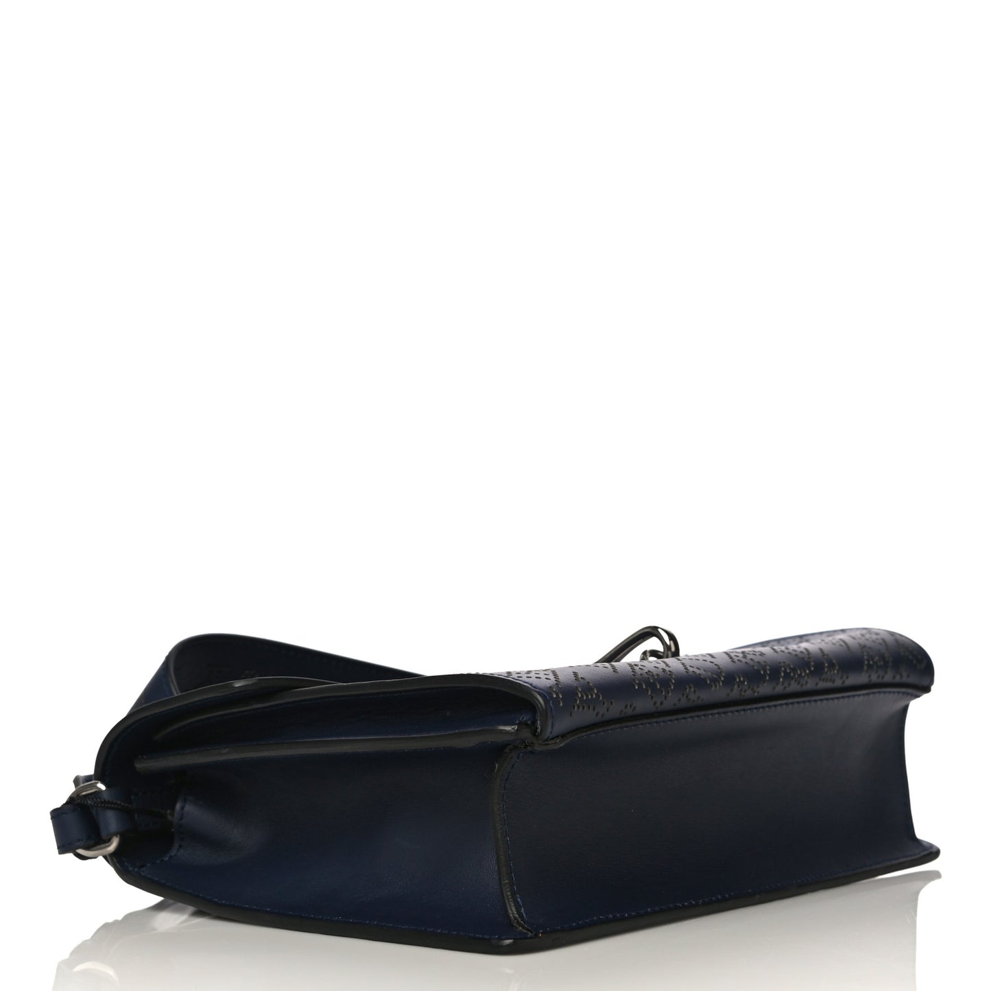 Calfskin Perforated Small Macken Crossbody Bag Regency Blue