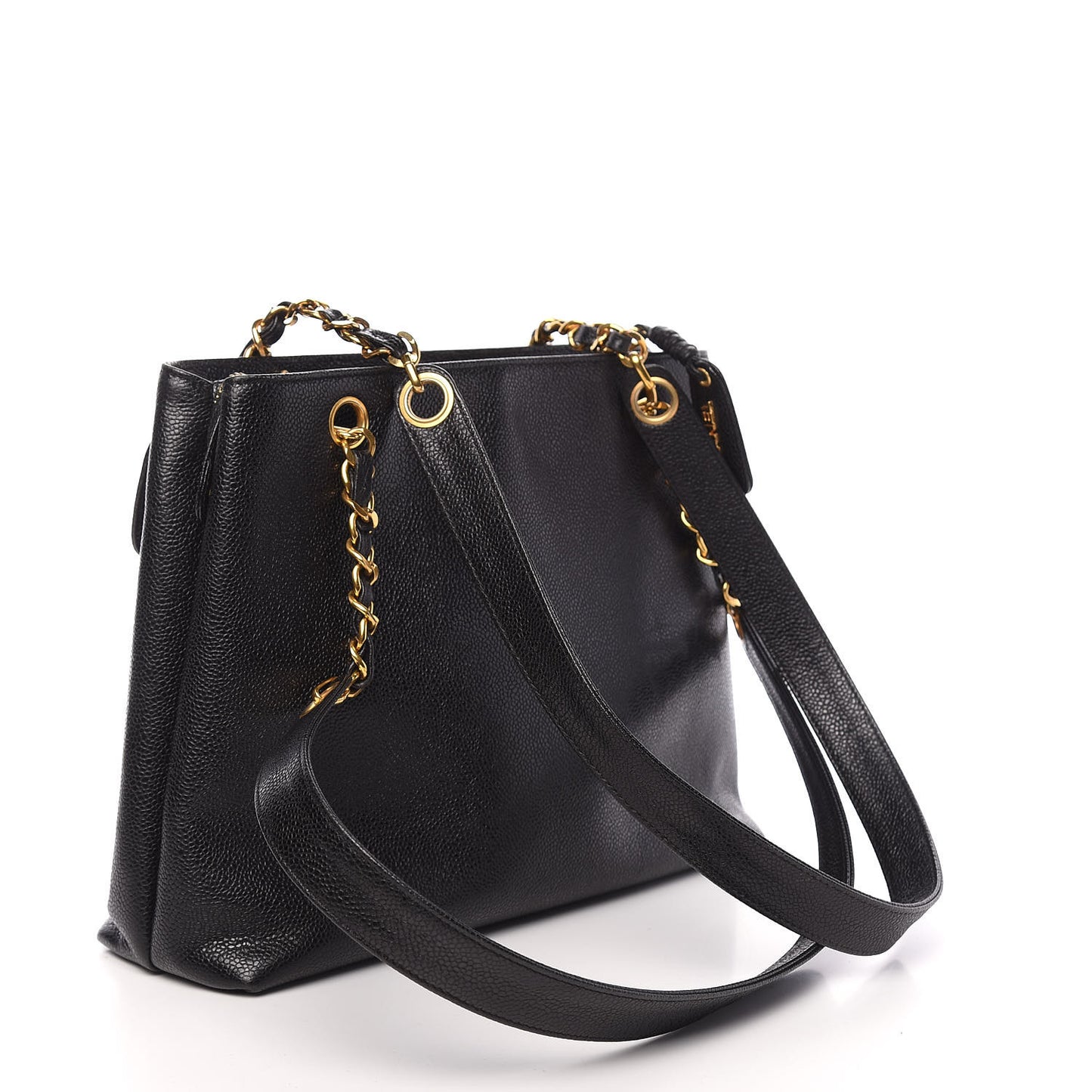 Caviar Flap Shoulder Bag Black