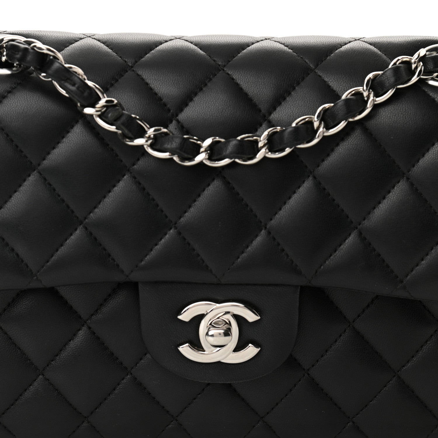 Chanel Lambskin Quilted Small Double Flap Black 8 of 10