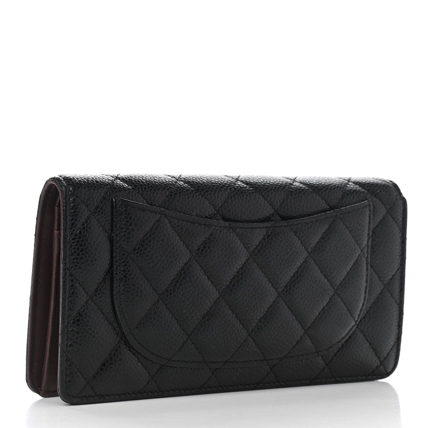 Caviar Quilted Yen Wallet Black