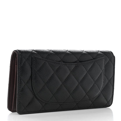 Chanel Caviar Quilted Yen Wallet Black 3 of 13