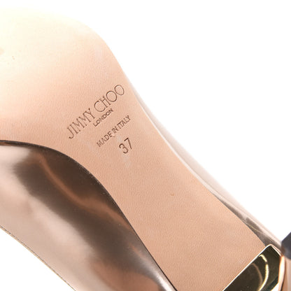 Jimmy Choo Metallic Mirror Calfskin Romy 60 Pumps 37 Gold 9 of 10