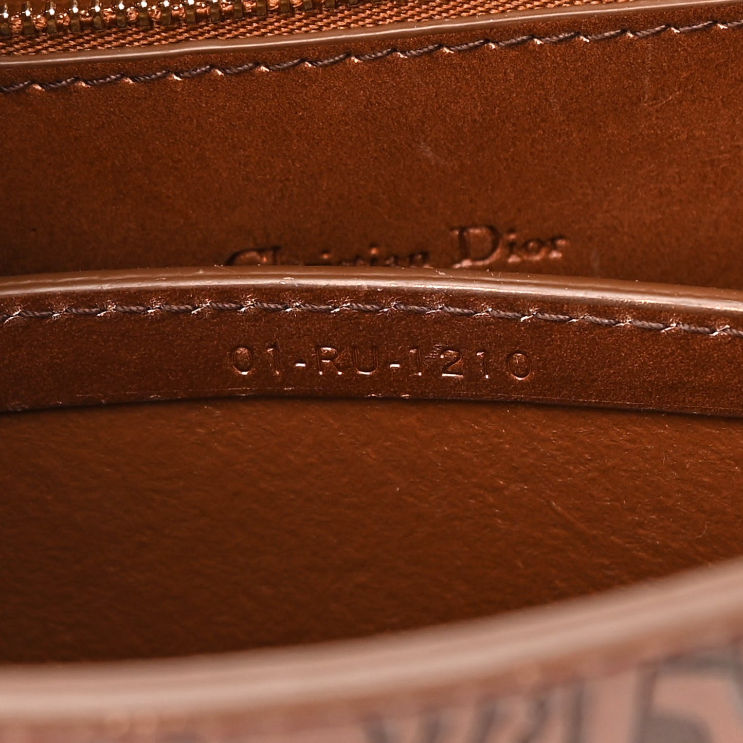 Calfskin Laser Cut Medium Lady Dior Brown