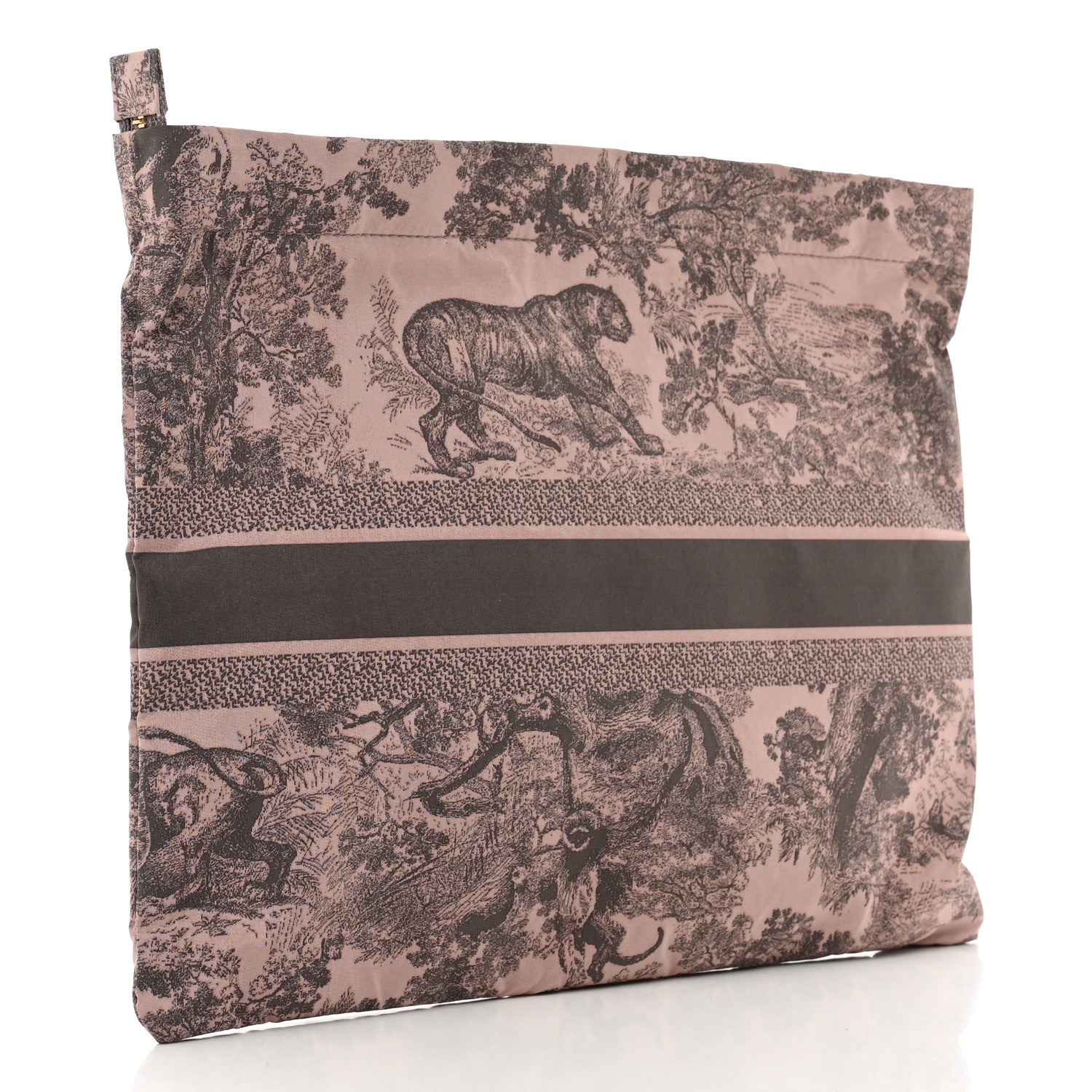 Christian Dior Embroidered Toile De Jouy Diortravel Zipped Pouch Rose Multicolor 3 of 5
