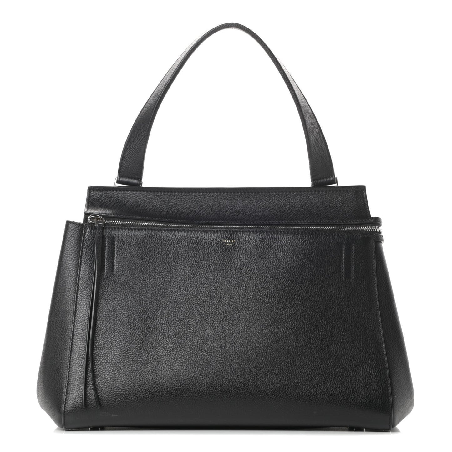 Supple Calfskin Medium Edge Shoulder Bag Black