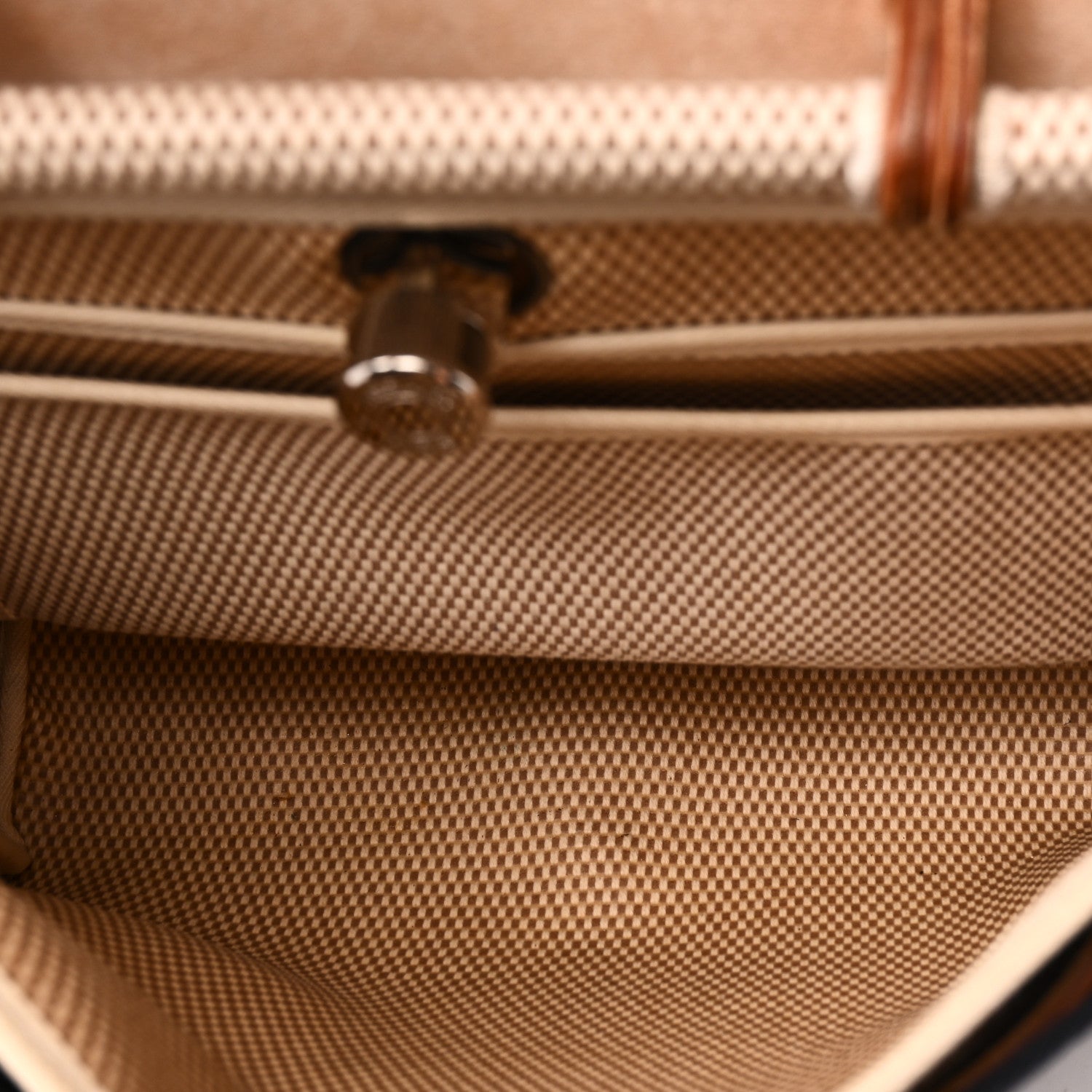 Hermes Toile Vache Calfskin Herbag 30 PM Black Natural 5 of 10