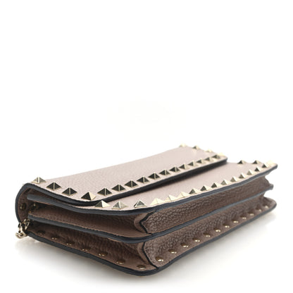 Valentino Garavani Grainy Calfskin Rockstud Chain Pouch Poudre 4 of 9