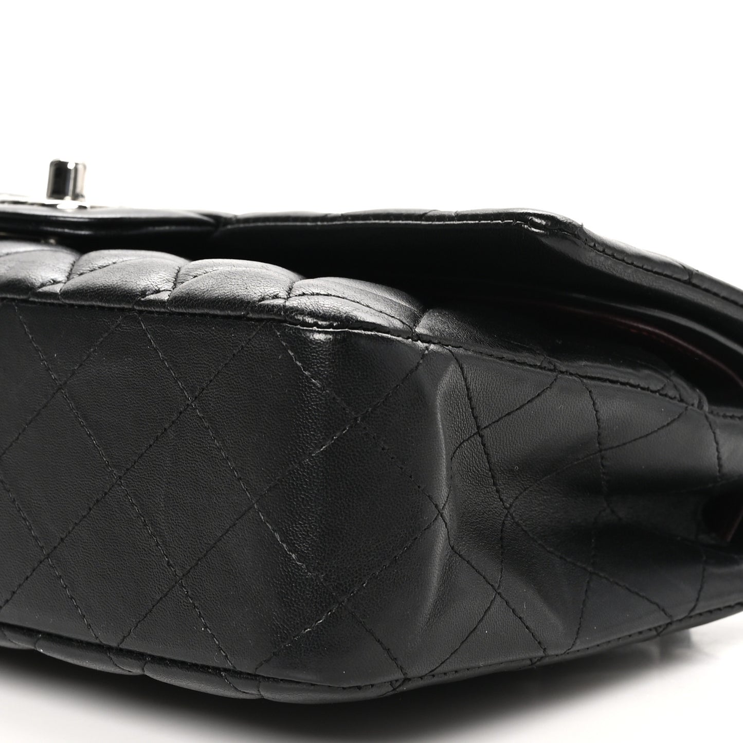 Lambskin Quilted Medium Double Flap Black