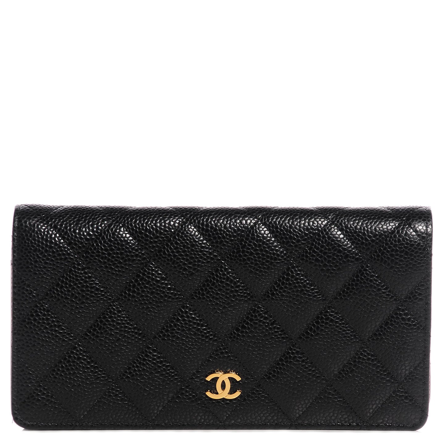 Caviar Quilted Yen Wallet Black