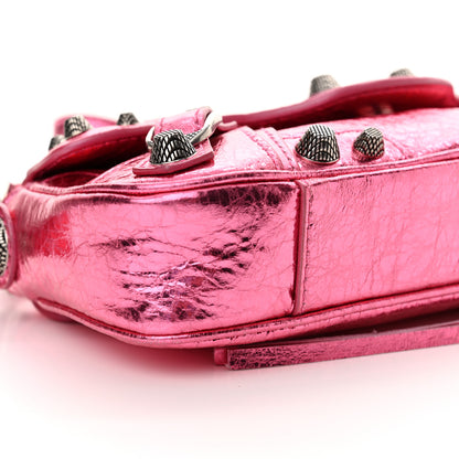 Balenciaga Metallic Agneau Arena Le Cagole Sling Bag XS Pink 9 of 10