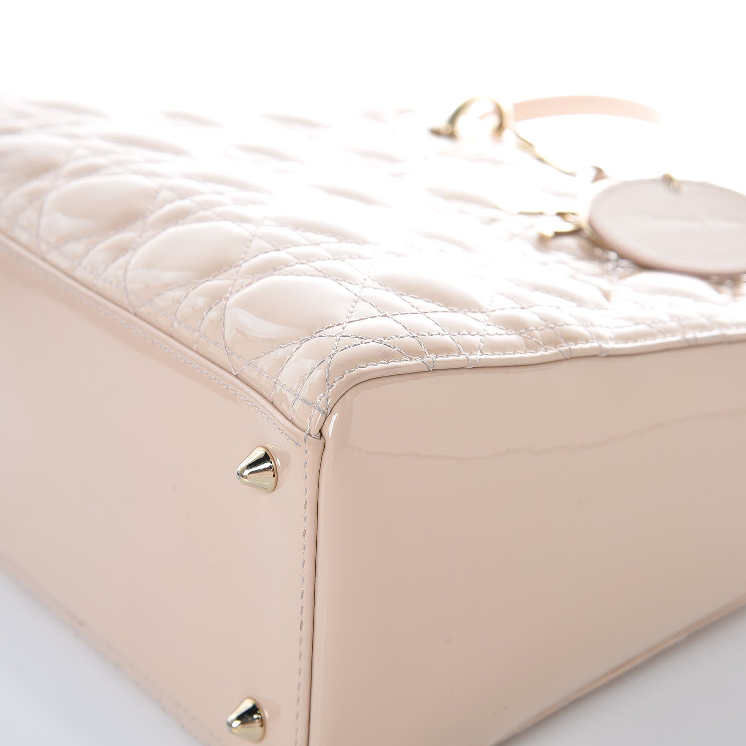 Christian Dior Patent Cannage Medium Lady Dior Beige 10 of 16