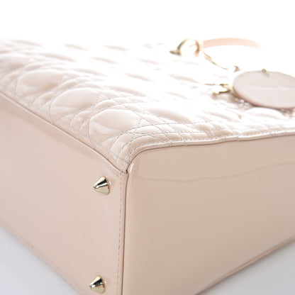 Christian Dior Patent Cannage Medium Lady Dior Beige 10 of 16