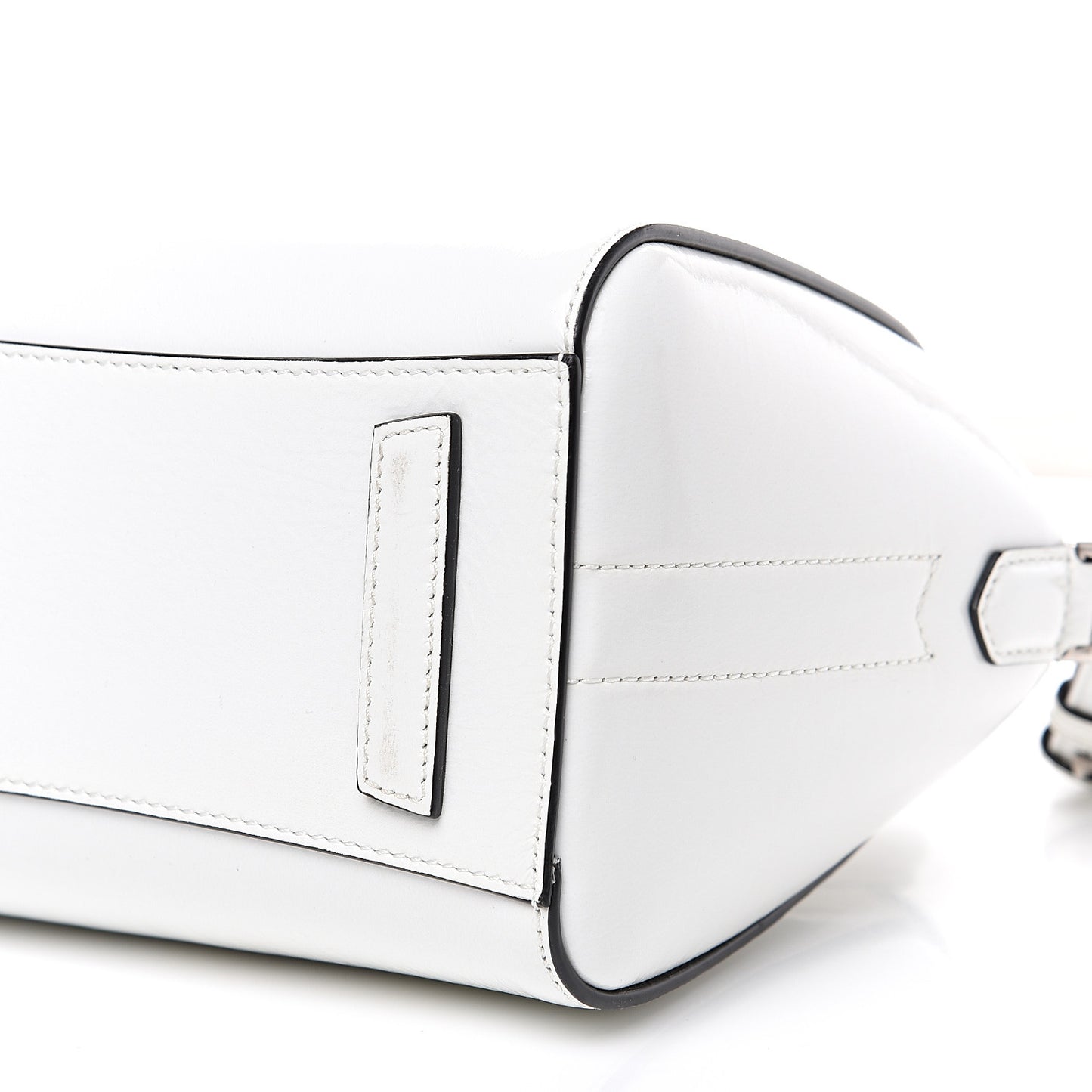 Crinkled Patent Calfskin Mini Antigona White