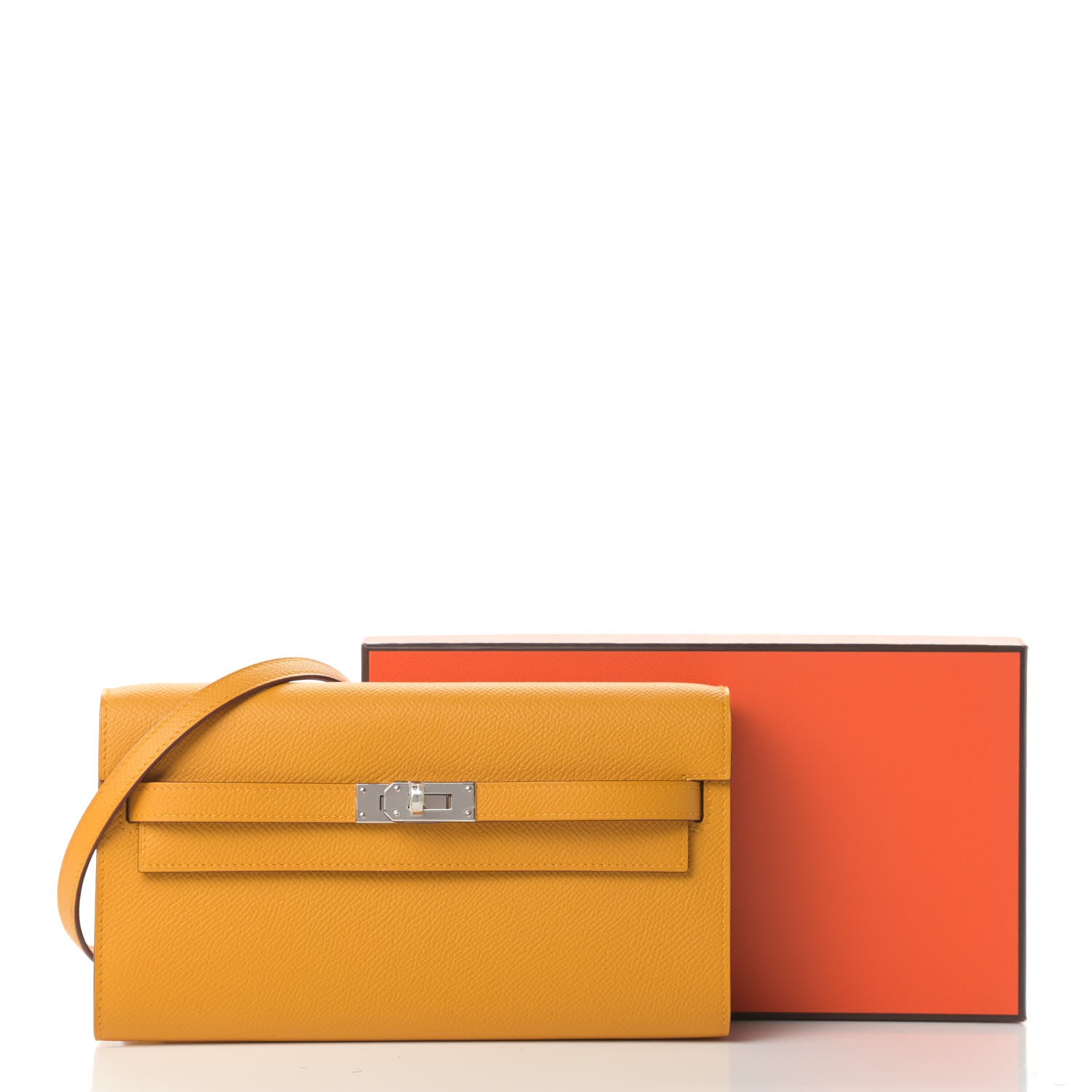 Hermes Epsom Kelly Wallet To Go Jaune Ambre 11 of 11