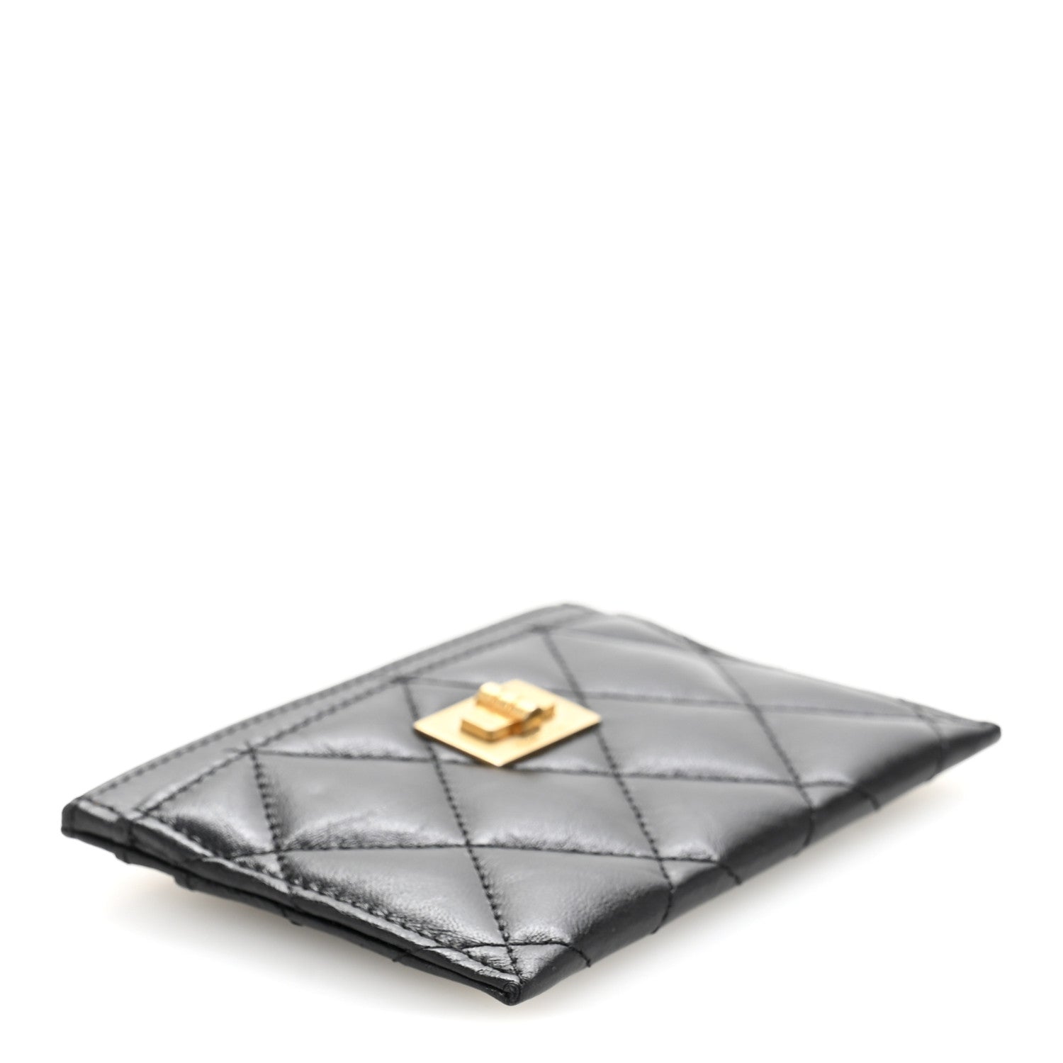 Chanel Aged Calfskin Quilted Reissue Card Holder Black 4 of 12