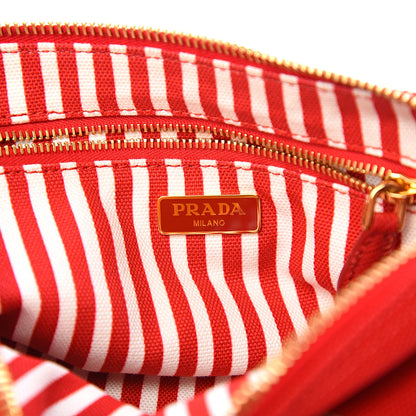 Prada Canvas Canapa Logo Pouch Rosso 5 of 6
