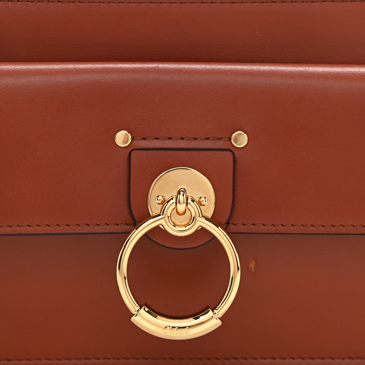 Chloe Calfskin Tess Mini Crossbody Bag Sepia Brown 8 of 9