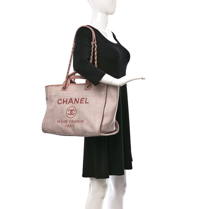 Chanel Mixed Fibers Calfskin Medium Deauville Tote Rose Pink 2 of 14