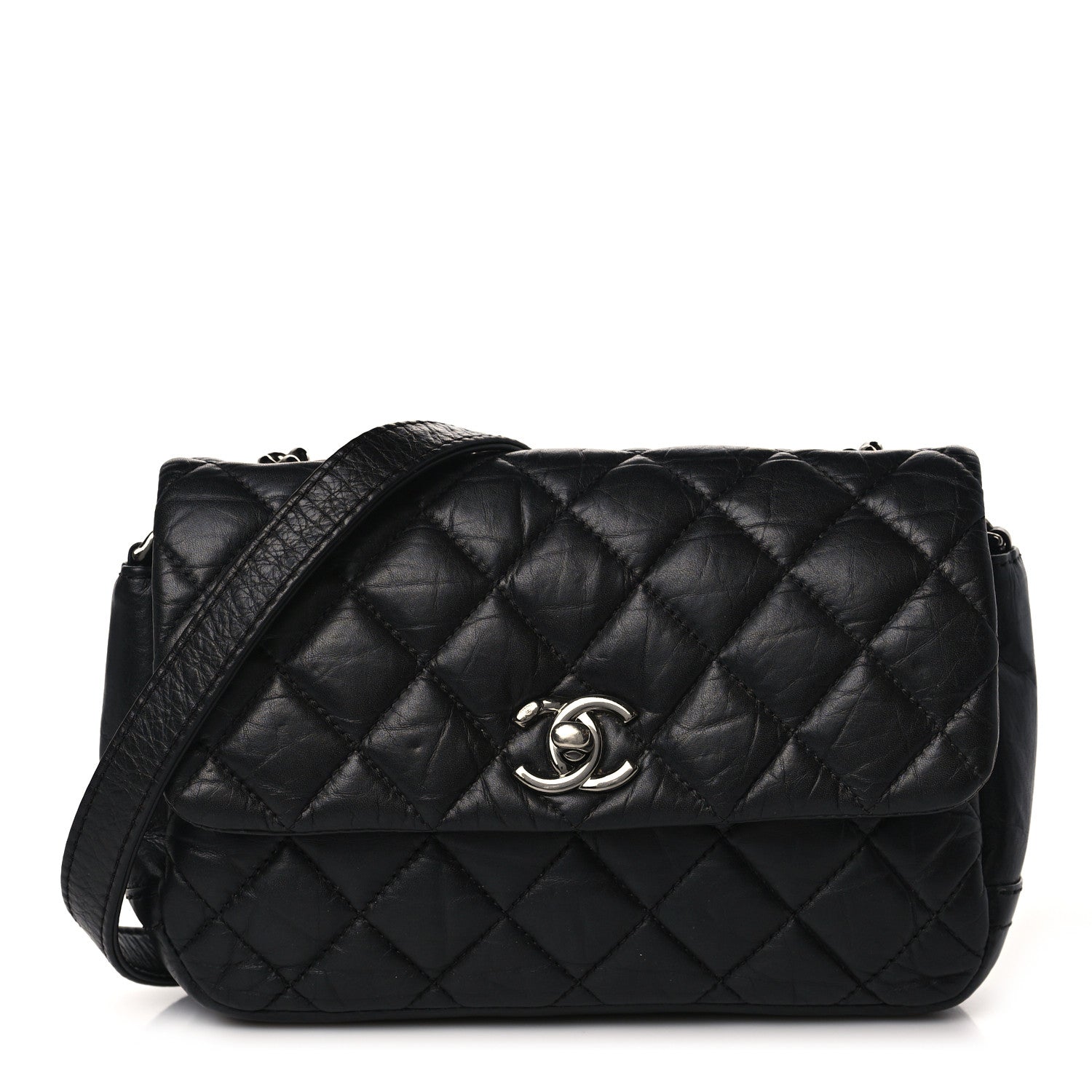 Chanel Aged Calfskin Quilted Mini Lady Pearly Flap Black 1 of 9