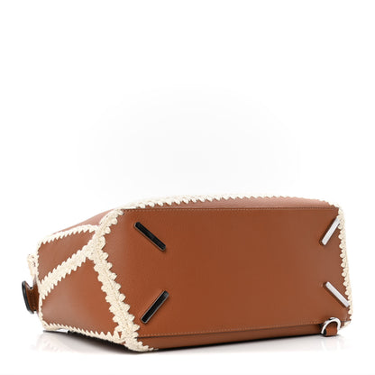 Loewe Calfskin Crochet Trim Medium Puzzle Bag Tan 4 of 4