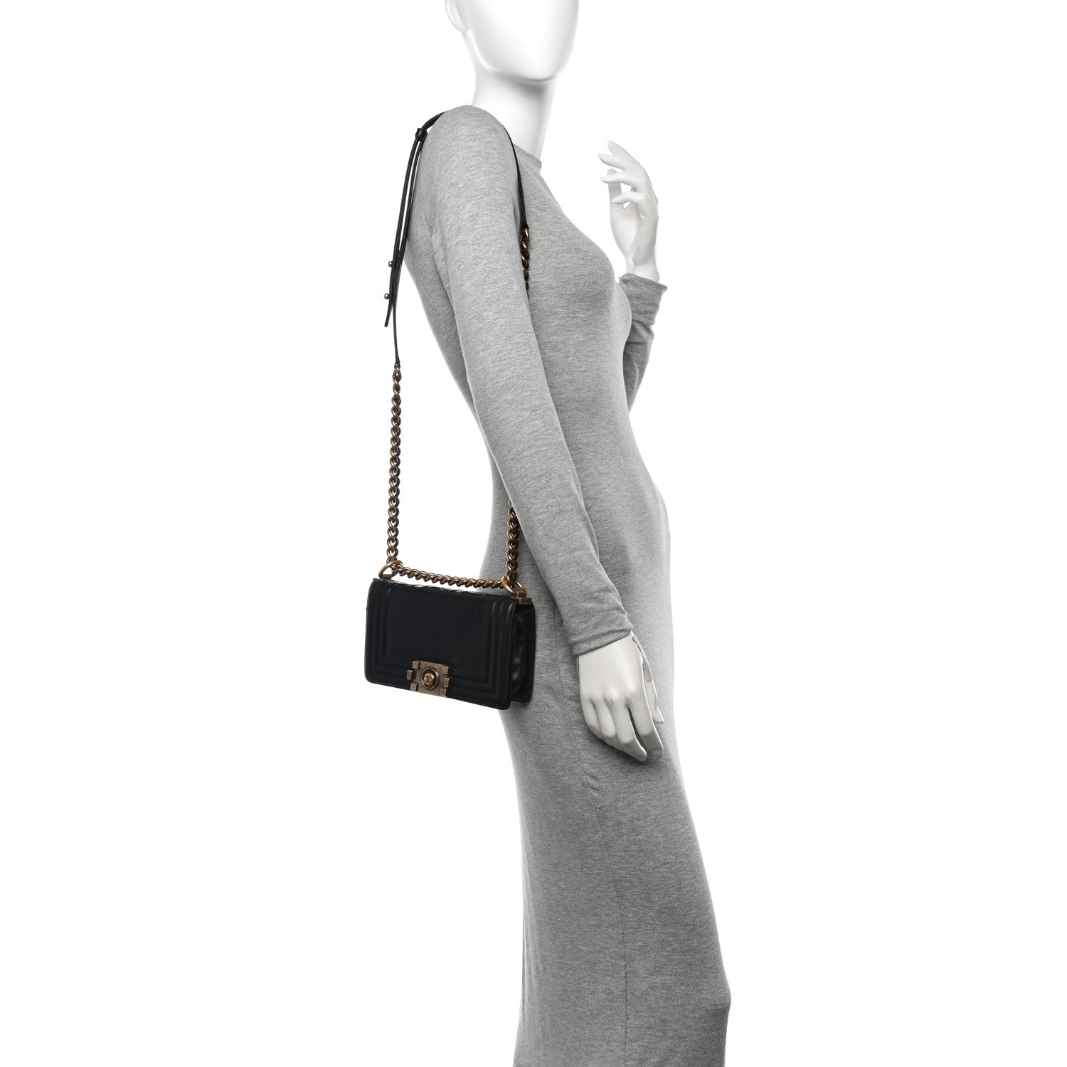 Chanel Glazed Calfskin Small Boy Flap Black 2 of 16