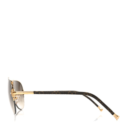 Louis Vuitton Monogram Petite Viola Pilote Aviator Sunglasses Z0571U Brown 3 of 7