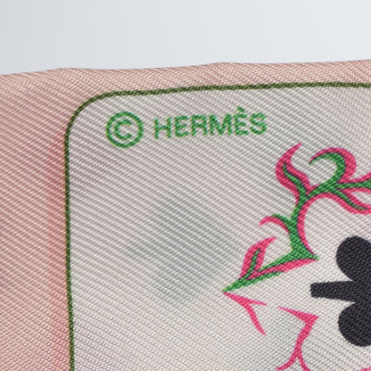Hermes Silk Jeu de Cartes Twilly Rose Nacre Fuchsia Rouge 4 of 7