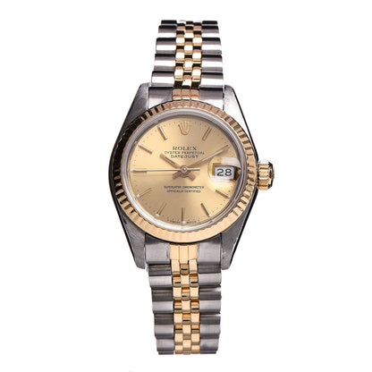 Rolex Stainless Steel 18K Yellow Gold 26mm Oyster Perpetual Datejust Watch Champagne 69173 1 of 7