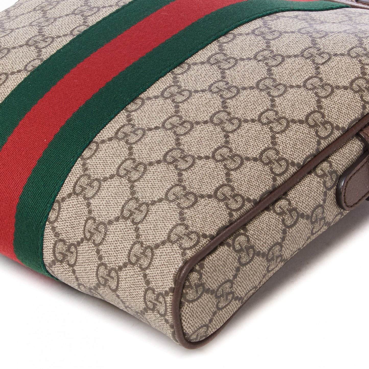 GG Supreme Monogram Web Small Ophidia Messenger Bag Brown
