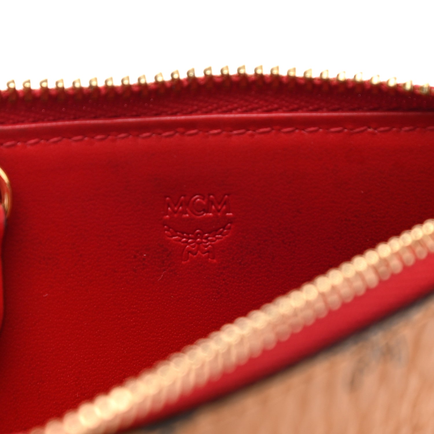 MCM Visetos Key Pouch Cognac Red 6 of 7