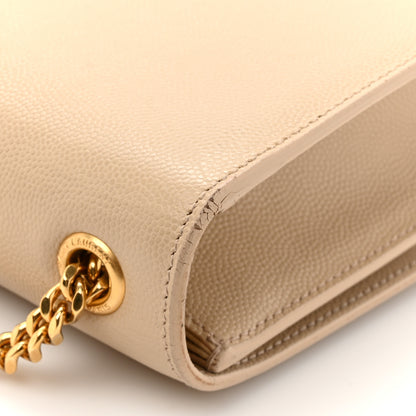 Saint Laurent Grain De Poudre Small Monogram Kate Satchel Dark Beige 16 of 16