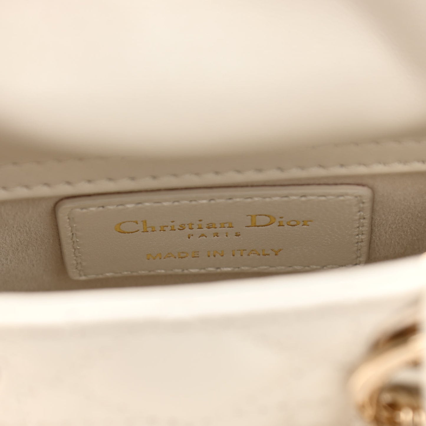 Lambskin Cannage Micro Lady Dior White