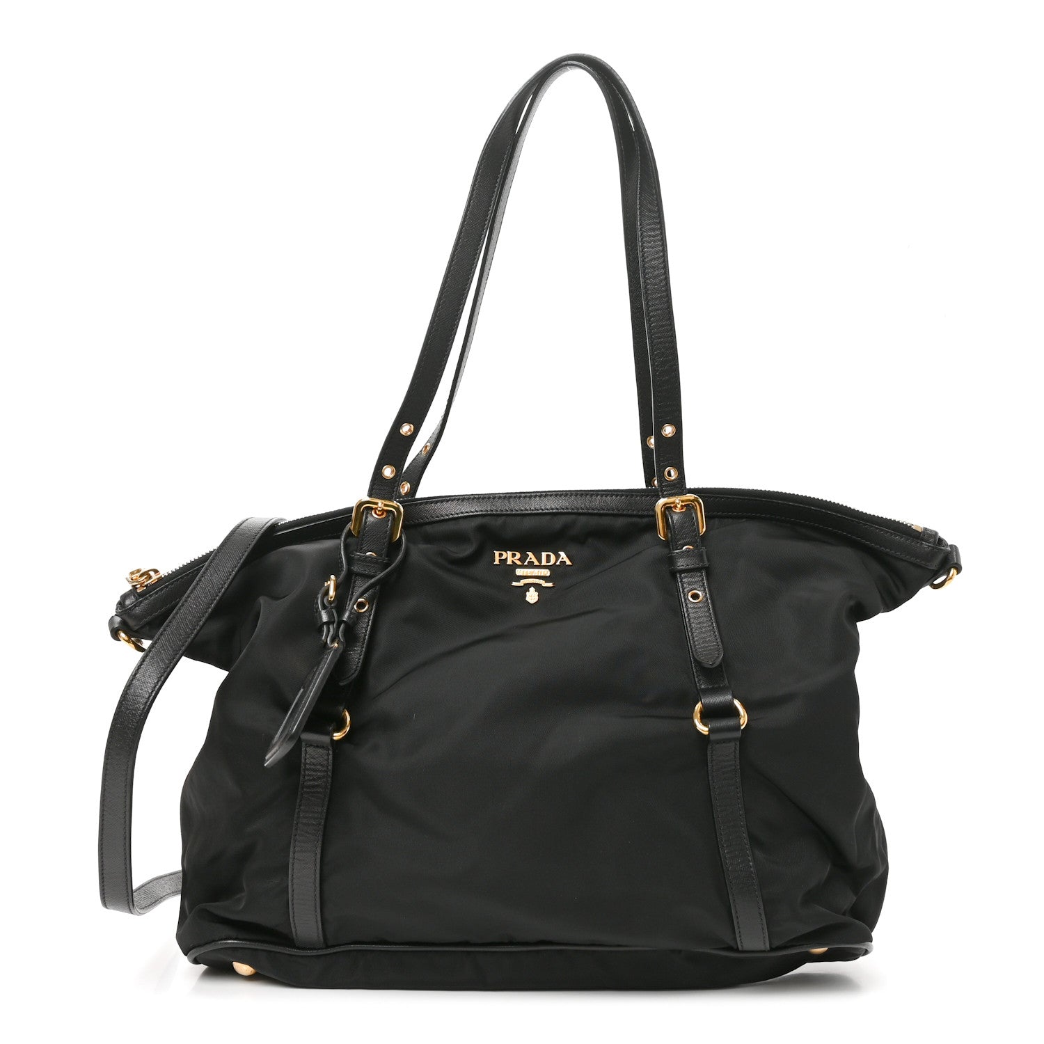 Prada Tessuto Nylon Saffiano Tote Black 1 of 9