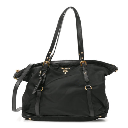 Prada Tessuto Nylon Saffiano Tote Black 1 of 9