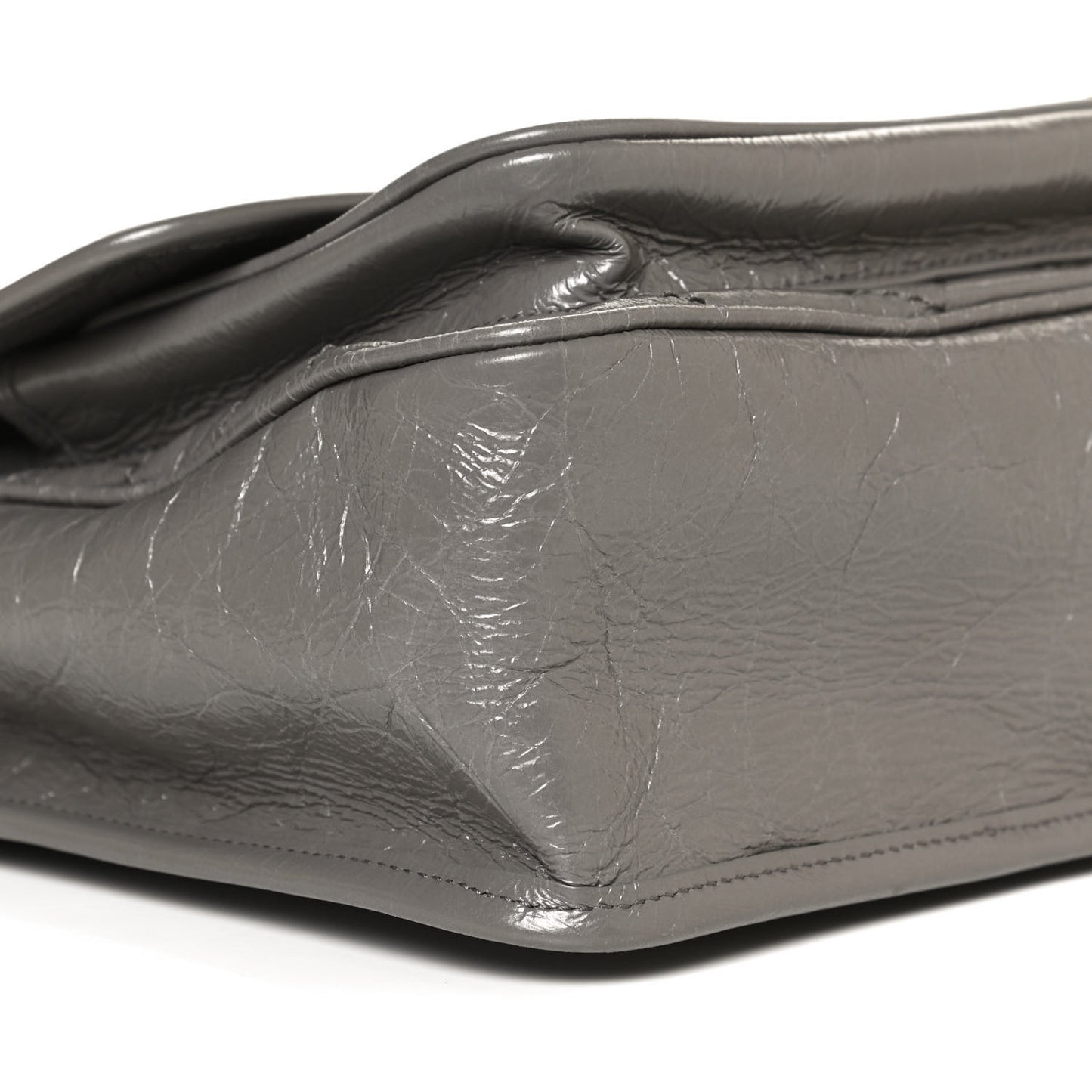 Crinkled Calfskin Matelasse Monogram Medium Niki Chain Satchel Fog