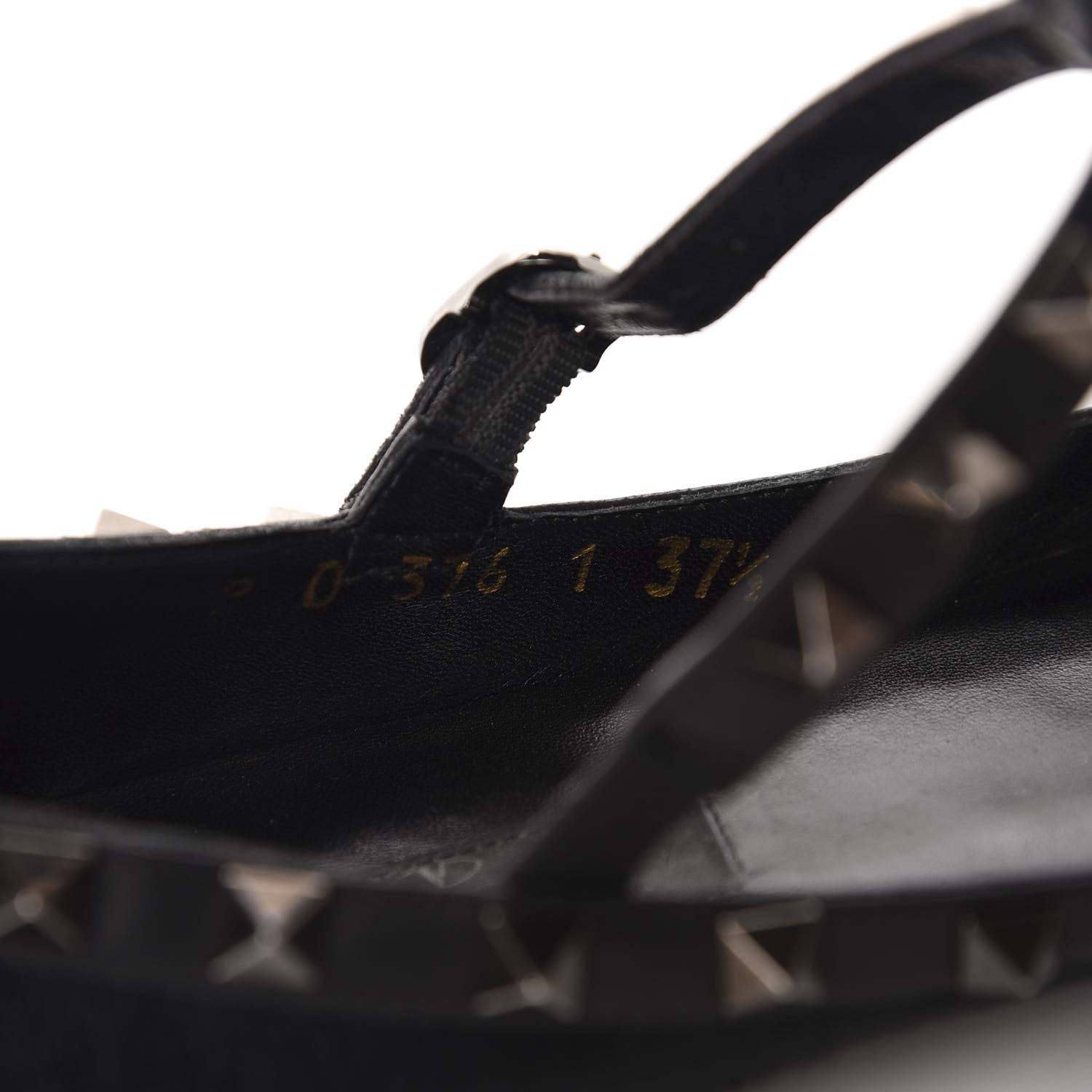 Valentino Garavani Calf Hair Rockstud Cage Ballerina Flats 37.5 Black 12 of 12