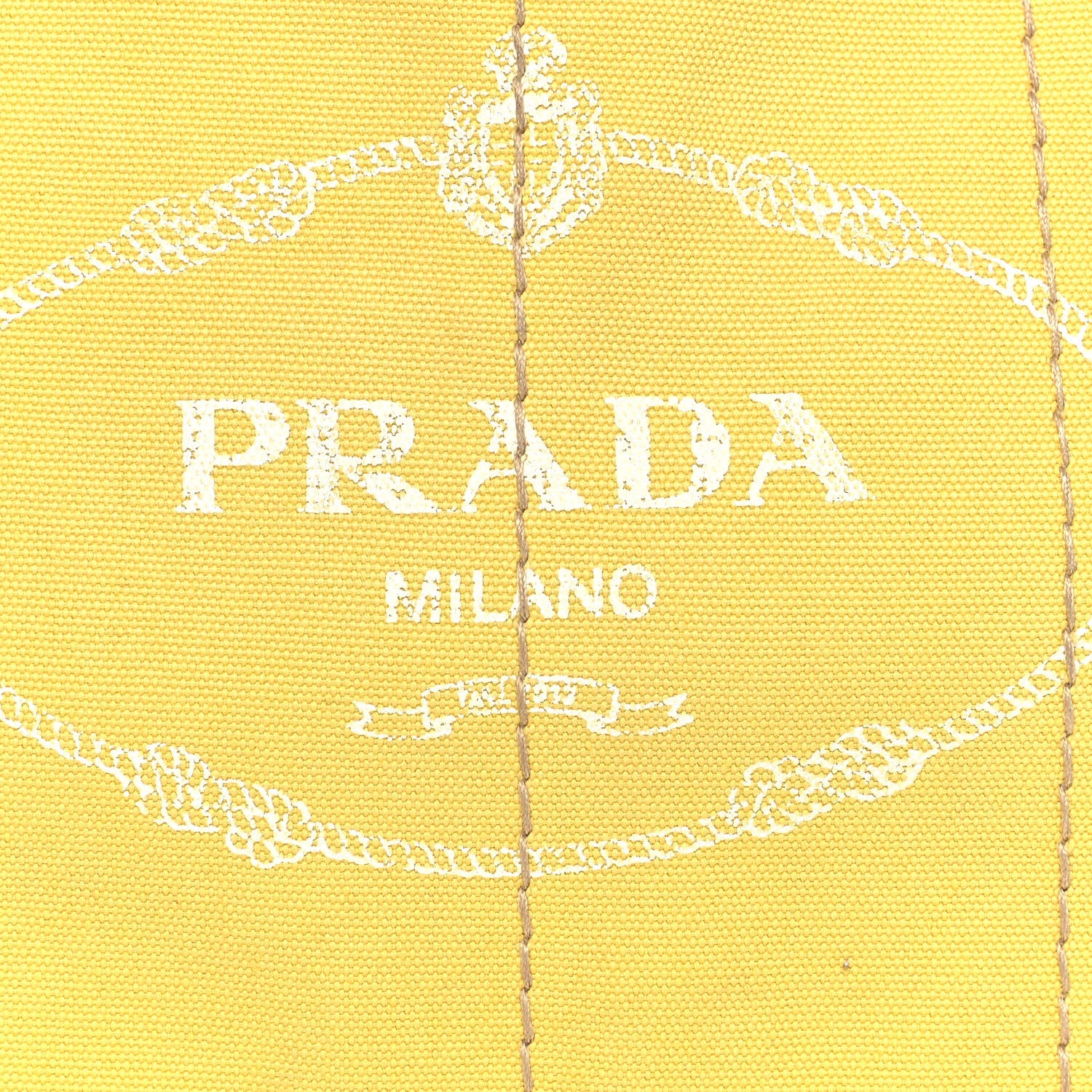 Prada Canvas Canapa Small Logo Tote Yellow 7 of 15