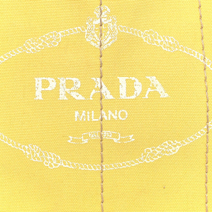 Prada Canvas Canapa Small Logo Tote Yellow 7 of 15