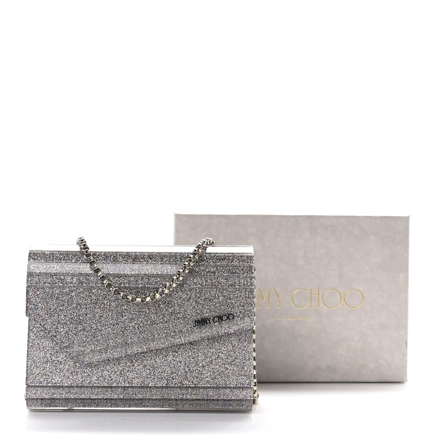 Acrylic Glitter Micro Candy Clutch Silver