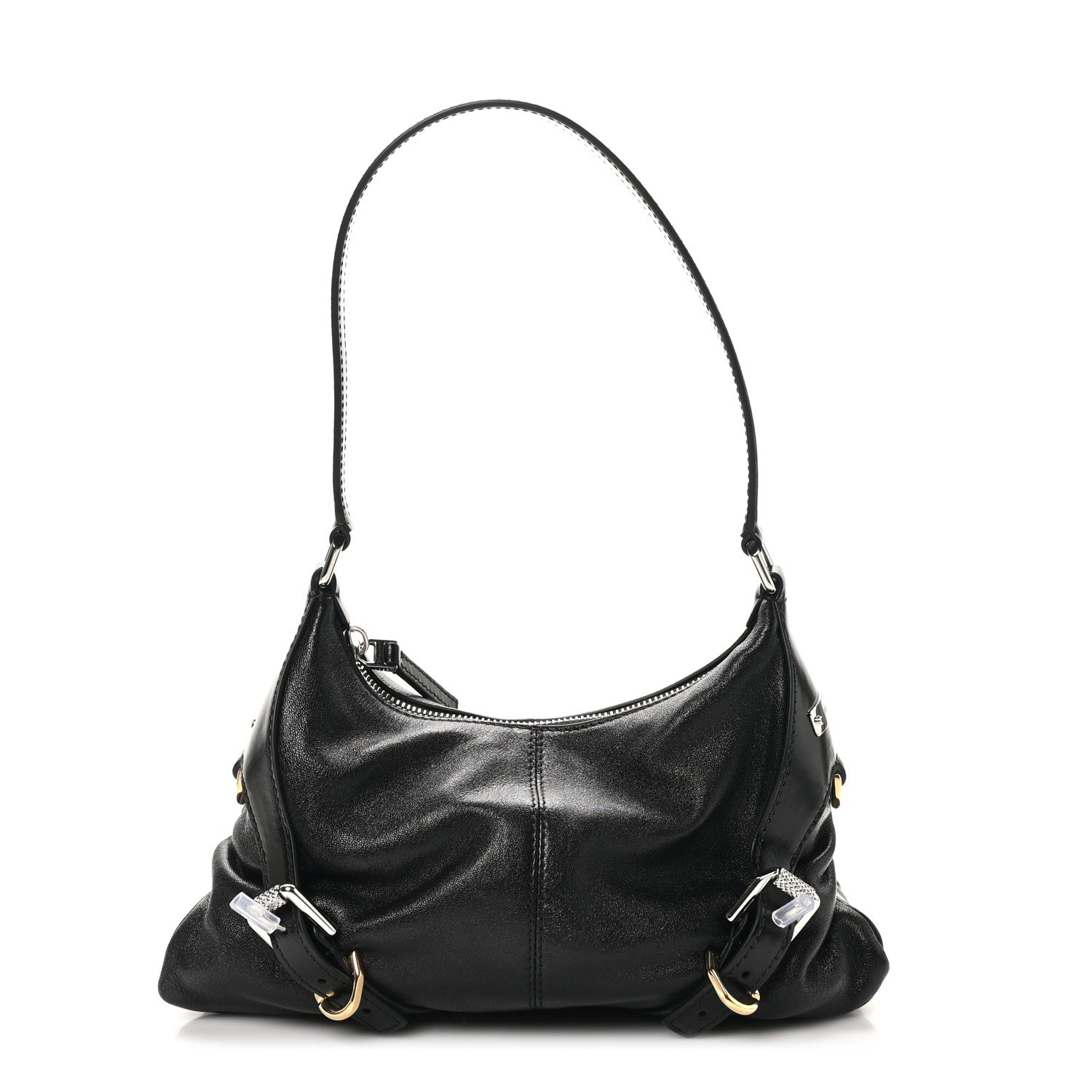 Givenchy Shiny Calfskin Small Harness Voyou Shoulder Bag Black 1 of 10