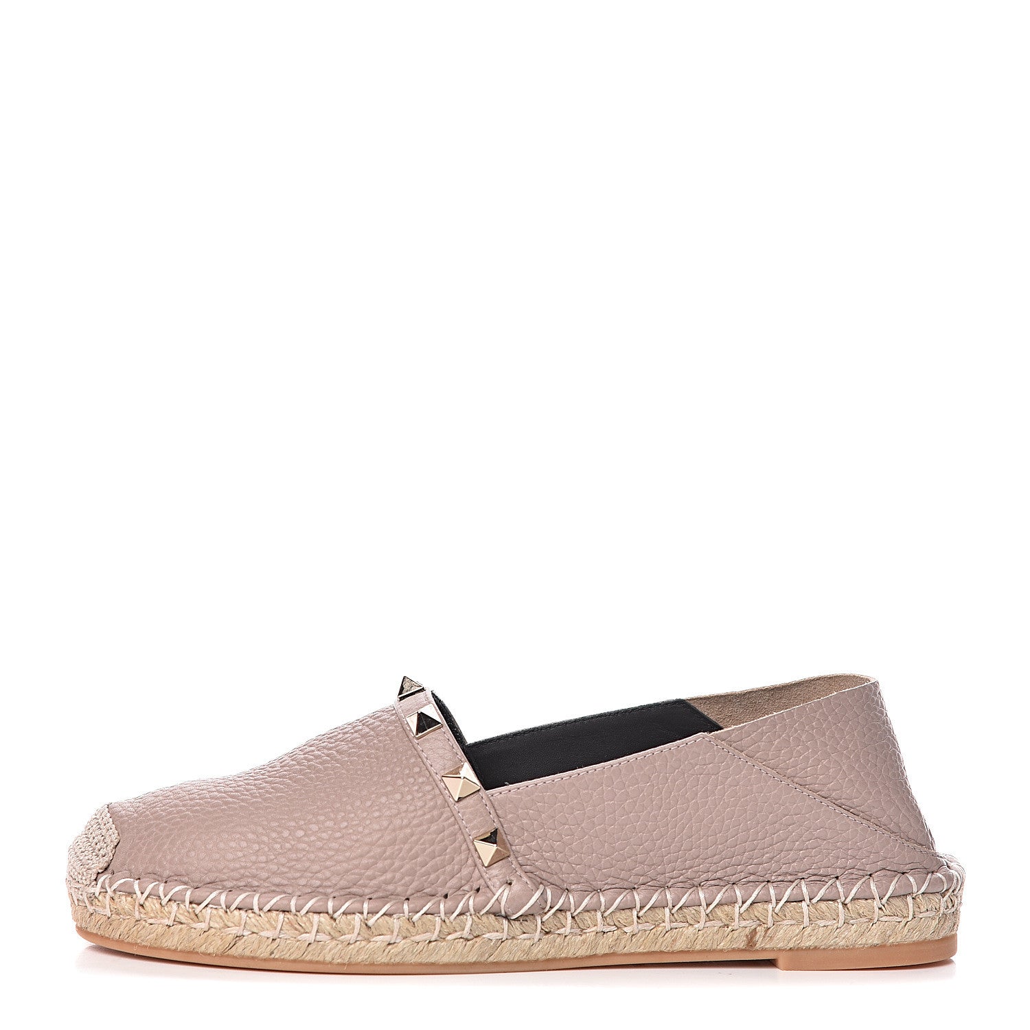 Valentino Garavani Pebbled Calfskin Rockstud Espadrilles 35 Poudre 1 of 8