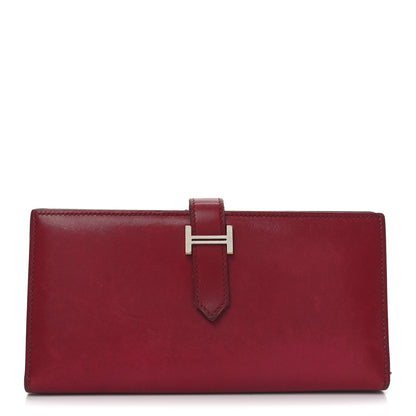 Hermes Tadelakt Bearn Gusset Wallet Rouge Vif 1 of 8