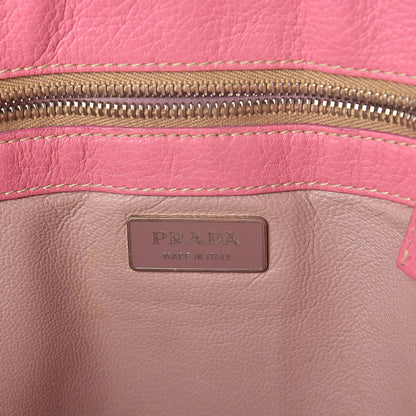 Prada Straw Vitello Daino Hobo Naturale Begonia 6 of 10