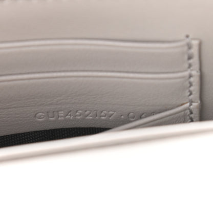 Saint Laurent Calfskin Crocodile Embossed Monogram Sunset Chain Wallet Light Grey 7 of 13