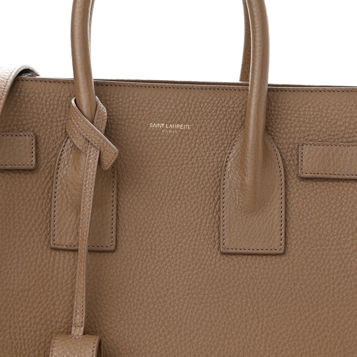 Saint Laurent Grained Calfskin Small Sac De Jour Taupe 7 of 9
