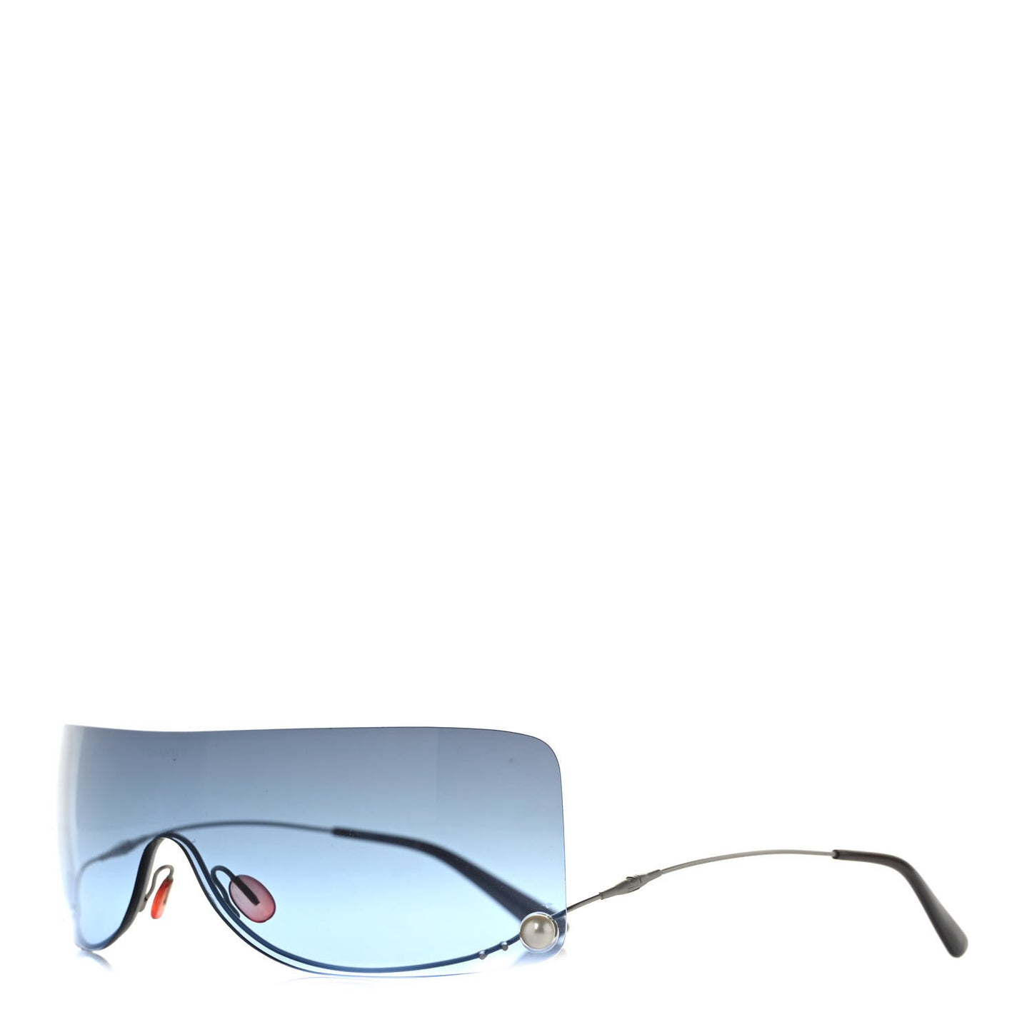 Rimless Shield Pearl Sunglasses 4077 Gradient Blue