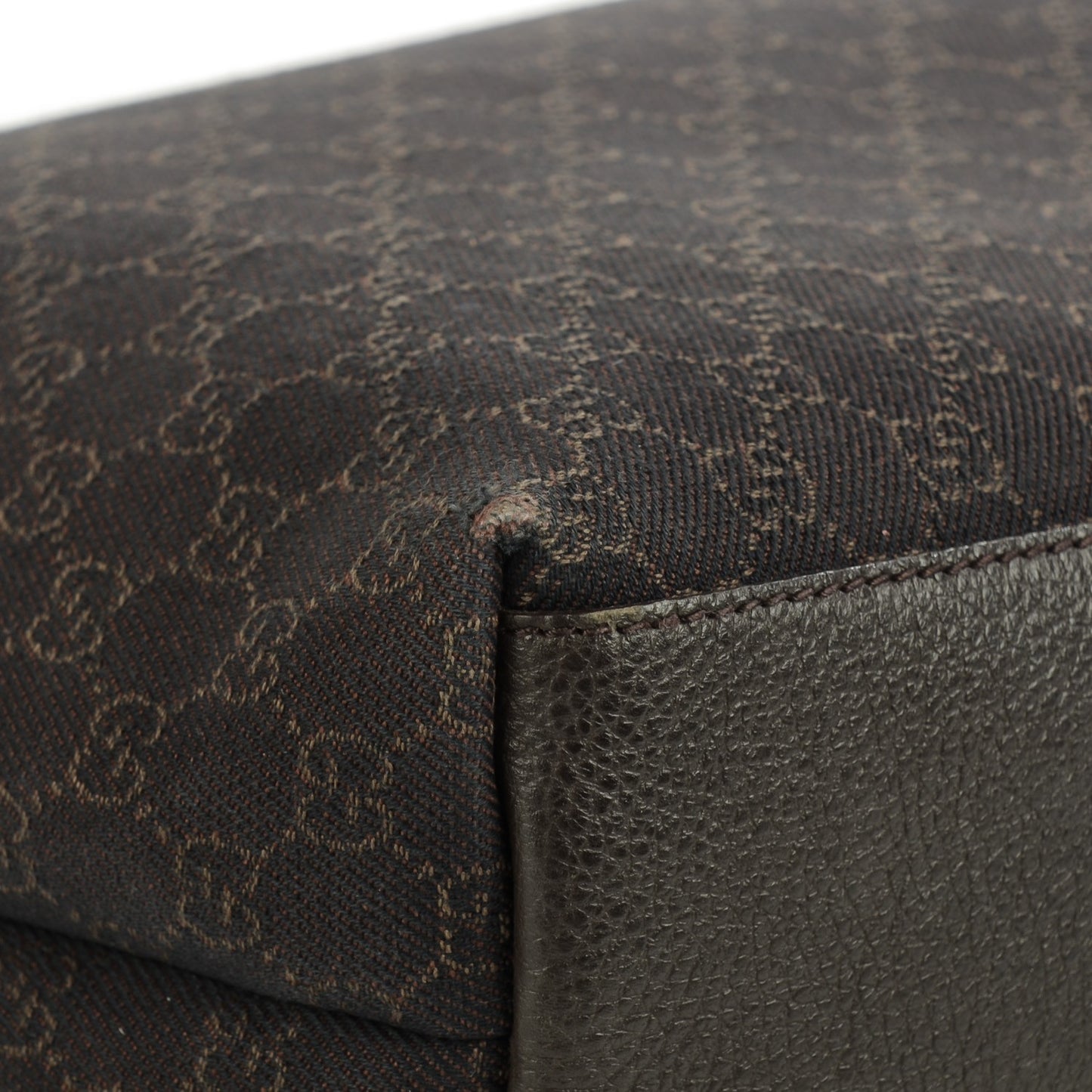 Monogram Denim Large Tote Brown