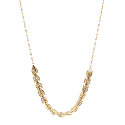 Tiffany 18K Yellow Gold Diamond Victoria Vine East West Necklace 1 of 4