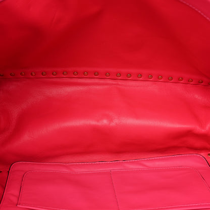 Valentino Garavani Nappa Canvas Camouflage Medium Rockstud Tote Fuxia Fluo 4 of 13