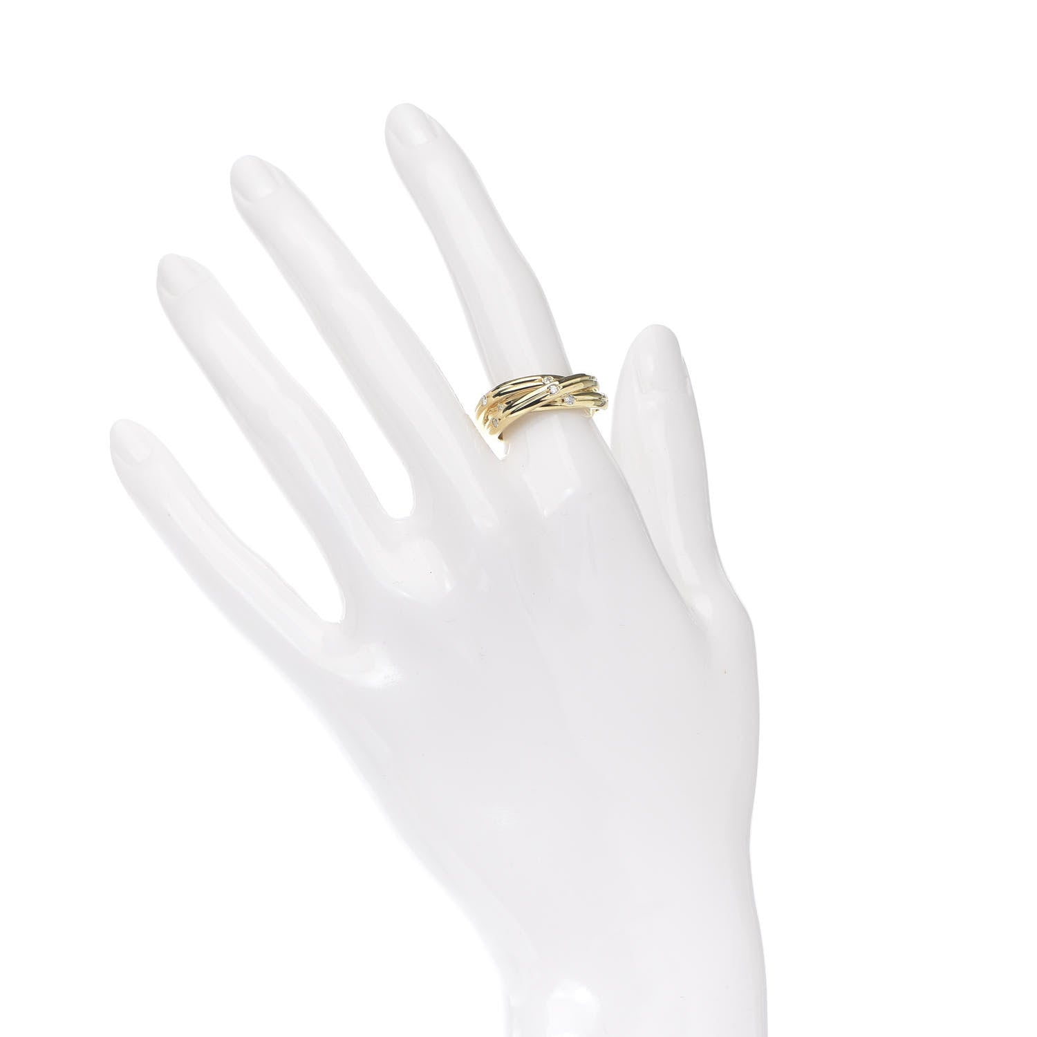 Cartier 18K Yellow Gold Diamond Constellation Trinity Ring 50 5.25 2 of 5